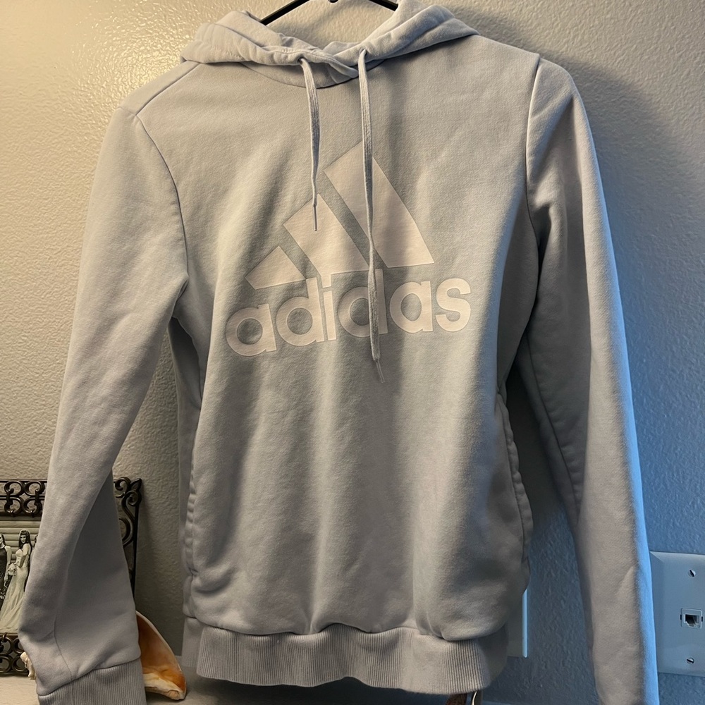 Twice worn Adidas baby-blue hoodie